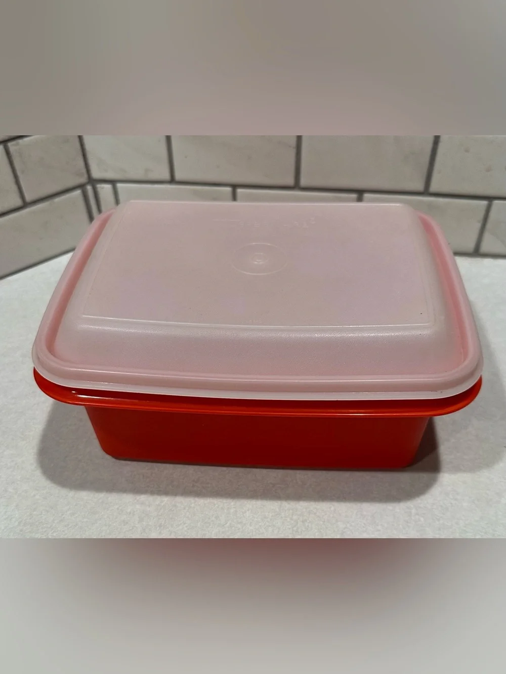 Vintage 3 Piece Set Tupperware Luncbox/ Ice Cream Keeper #|254-18Paprika/Red
